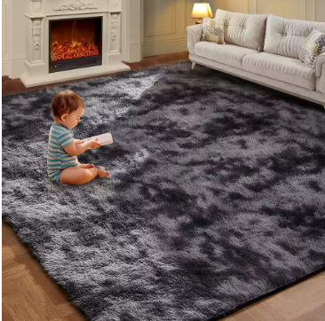 VIKAMA Tie-Dye Plush Carpet Living Room Decoration Soft Fluffy Home Mat Children's Room Baby Crawling Non-Slip Blanket