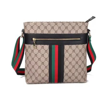 Fashionable Color Matching Casual Men's Bag Classic Trend Vertical Crossbody Bag Plaid Single Shoulder Bag Large Capacity Square