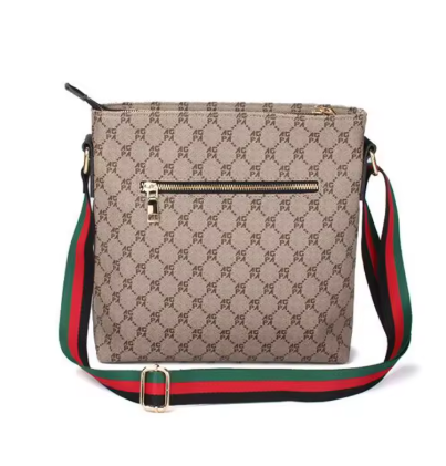 Fashionable Color Matching Casual Men's Bag Classic Trend Vertical Crossbody Bag Plaid Single Shoulder Bag Large Capacity Square