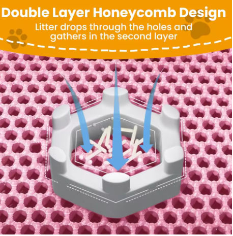 Cat Litter Mat Double Layer Pet Non Slip Big Pet Litter Box Filter MatWear Resistant Waterproof Anti-slip Cat Litter Mat