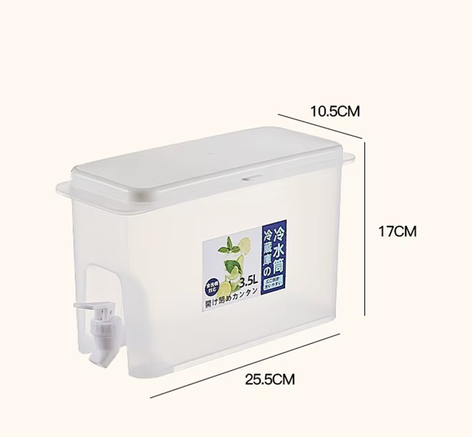 3.5L Water Kettle With Faucet Beverage Dispenser Cold Juice Lemonade Drinks Bucket Liquid Storage Tank Outdoor Fridge Organizers